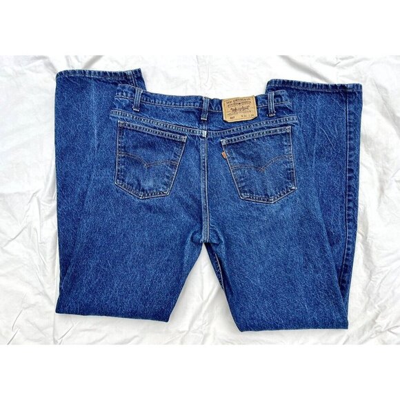 Vtg Levis 517 0217 Orange Tab Jeans 36x34 actual 34x32 dark straight leg mens - Picture 11 of 12